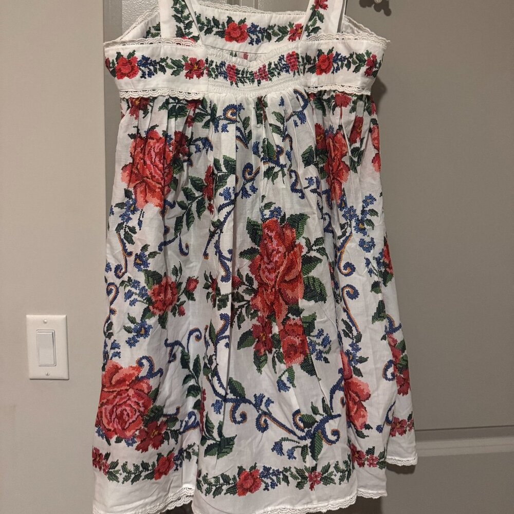 FARM Rio Floral Embroidered Mini Dress - Red, Green, Blue - Picture 4 of 5